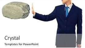  Presentation with industri palm oil - Colorful presentation theme enhanced with uphill struggle - businessman in suit huge holding backdrop and a  colored foreground