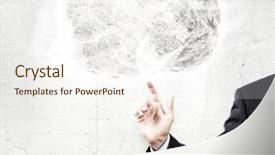  Presentation with struggle - PPT theme having uphill struggle - businessman in suit pointing background and a  colored foreground