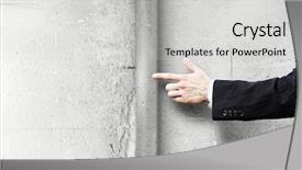  Presentation with struggle - Audience pleasing PPT layouts consisting of uphill struggle - businessman in suit pointing backdrop and a  colored foreground