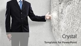  Presentation with struggle - Presentation design with uphill struggle - businessman in suit pointing background and a  colored foreground