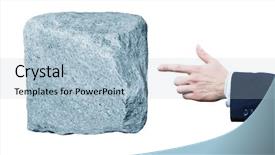  Presentation with stone - Audience pleasing slide set consisting of uphill struggle - businessman in suit pointing backdrop and a  colored foreground