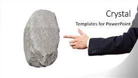  Presentation with stone - Cool new theme with uphill struggle - businessman in suit pointing backdrop and a  colored foreground