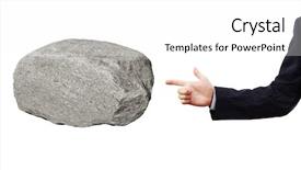  Presentation with gratitude stone - Amazing PPT theme having uphill struggle - businessman in suit pointing backdrop and a  colored foreground
