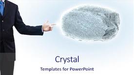  Presentation with kidney stone - Presentation theme featuring uphill struggle - businessman in suit pointing background and a sky blue colored foreground