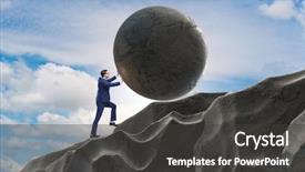  Presentation with concept - PPT layouts consisting of uphill struggle - concept of businessman with high background and a dark gray colored foreground