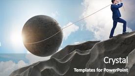  Presentation with concept - PPT layouts featuring uphill struggle - concept of businessman with high background and a dark gray colored foreground