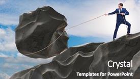  Presentation with concept high blood pressure used tablets - Audience pleasing slides consisting of uphill struggle - concept of businessman with high backdrop and a dark gray colored foreground