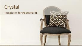  Presentation with furniture - Presentation with upholster - antique armchair furniture with cushion background and a lemonade colored foreground