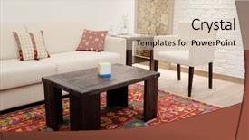  Presentation with capsule hotel takes a drug - Colorful slide set enhanced with upholster - interior of a hotel room backdrop and a  colored foreground