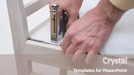  Presentation with ancient egyptian man - Amazing slide deck having upholster - man upholstering a chair seat backdrop and a gray colored foreground