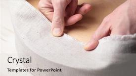  Presentation with three legged stool - Amazing theme having upholster - man upholstering a round stool backdrop and a light gray colored foreground