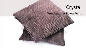  Presentation with pair - Amazing PPT theme having upholster - pair of brown corduroy cushions backdrop and a  colored foreground
