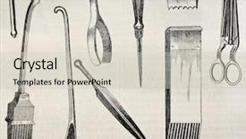  Presentation with tool belt tools - PPT theme having heart shaped flag in colors of georgia on brick wall background and a coral colored foreground