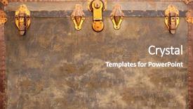  Presentation with old style - PPT theme enhanced with upholstered in leather with brass background and a coral colored foreground