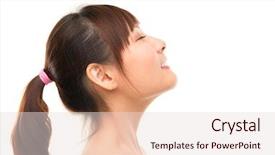  Presentation with skin care - PPT theme with uplifting - asian skincare woman side view background and a lemonade colored foreground