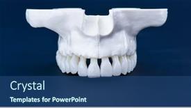  Presentation with orthodontic - PPT theme with upper-human-jaw-with-teeth background and a ocean colored foreground