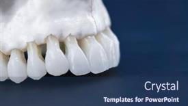  Presentation with human anatomy - Cool new PPT theme with upper-human-jaw-with-teeth backdrop and a ocean colored foreground