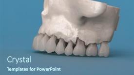  Presentation with human anatomy - Slide deck having upper-human-jaw-with-teeth background and a ocean colored foreground