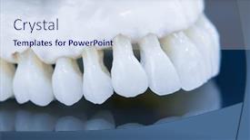  Presentation with human anatomy - Colorful PPT theme enhanced with upper-human-jaw backdrop and a sky blue colored foreground