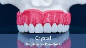  Presentation with human anatomy - PPT theme enhanced with upper-human-jaw background and a ocean colored foreground