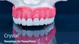  Presentation with human anatomy - Amazing presentation design having upper-human-jaw backdrop and a ocean colored foreground