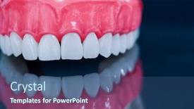  Presentation with human anatomy - Amazing PPT theme having upper-human-jaw backdrop and a ocean colored foreground