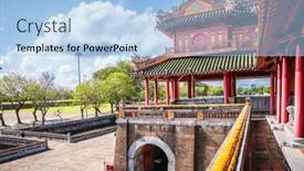  Presentation with vietnam - Slides consisting of upper-level-of-meridian-gate background and a light blue colored foreground