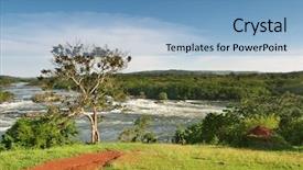  Presentation with nile river - Slide set with upper of nile river background and a light blue colored foreground