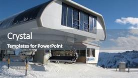  Presentation with ski - Slides featuring upper station of the ski chairlift background and a gray colored foreground