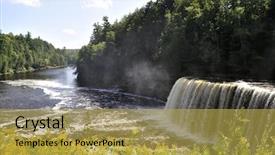  Presentation with great lakes - PPT layouts featuring great lakes - upper tahquamenon falls in michigan background and a yellow colored foreground