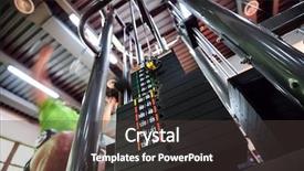  Presentation with machine - Theme having upper traction gym machine background and a dark gray colored foreground