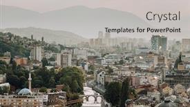  Presentation with bosnia - Slide set with upper-view-of-the-historic background and a light gray colored foreground