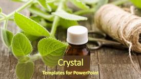  Presentation with oil and gas - Presentation with upright - plectranthus argentatus and oil silver background and a tawny brown colored foreground