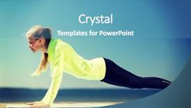  Presentation with woman sport - Presentation theme having push ups - sport and lifestyle concept background and a teal colored foreground