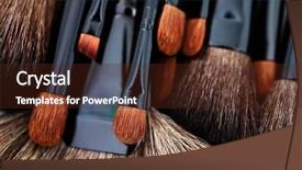  Presentation with treatment - Presentation enhanced with ups of make-up brushes background and a tawny brown colored foreground