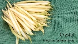  Presentation with blue and yellow green - Colorful PPT theme enhanced with ups of yellow string beans backdrop and a ocean colored foreground