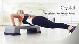  Presentation with black female - PPT layouts having ups on the step platform background and a sky blue colored foreground