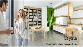  Presentation with coffee - Amazing presentation theme having render - young couple having coffee backdrop and a mint green colored foreground