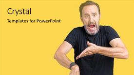  Presentation with upset - Presentation theme having upset and angry for deadline background and a yellow colored foreground