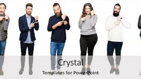  Presentation with people collage - PPT theme featuring upset and angry for deadline background and a light gray colored foreground