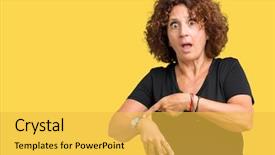  Presentation with middle ages portrait - Colorful presentation design enhanced with upset and angry for deadline backdrop and a yellow colored foreground