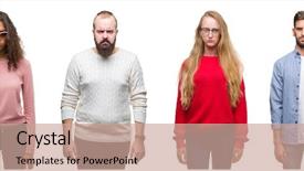  Presentation with people collage - Theme consisting of upset because of problem negative background and a coral colored foreground