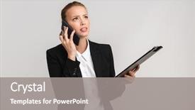  Presentation with business woman standing on maze - Cool new PPT theme with upset blonde business woman standing backdrop and a  colored foreground