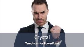  Presentation with upset - Cool new presentation theme with upset-businessman-frowning-and-gesturing backdrop and a ocean colored foreground