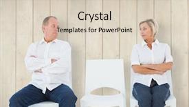  Presentation with fight - Slides having upset couple not talking background and a soft green colored foreground