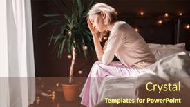  Presentation with female infertility - Slide set having upset-distressed-middle-aged-woman and a tawny brown colored foreground