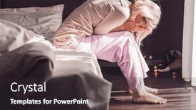  Presentation with female infertility - Slide deck consisting of upset-distressed-middle-aged-woman and a wine colored foreground