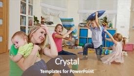  Presentation with parent children - Presentation with upset from children behaviour background and a coral colored foreground