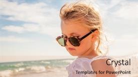  Presentation with mexican vacations - Audience pleasing presentation theme consisting of upset girl of ending vacations backdrop and a lemonade colored foreground