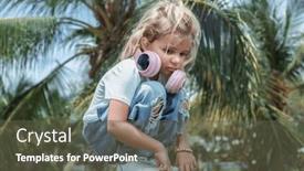  Presentation with lonely - PPT theme featuring upset-lonely-caucasian-kid-girl background and a  colored foreground